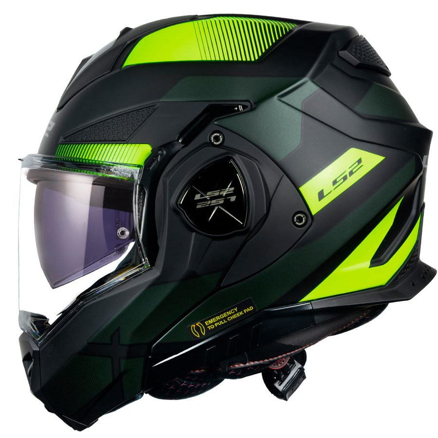 Capacete LS2 FF901 Advant X Nova Articulado/Robocop - Preto/Verde